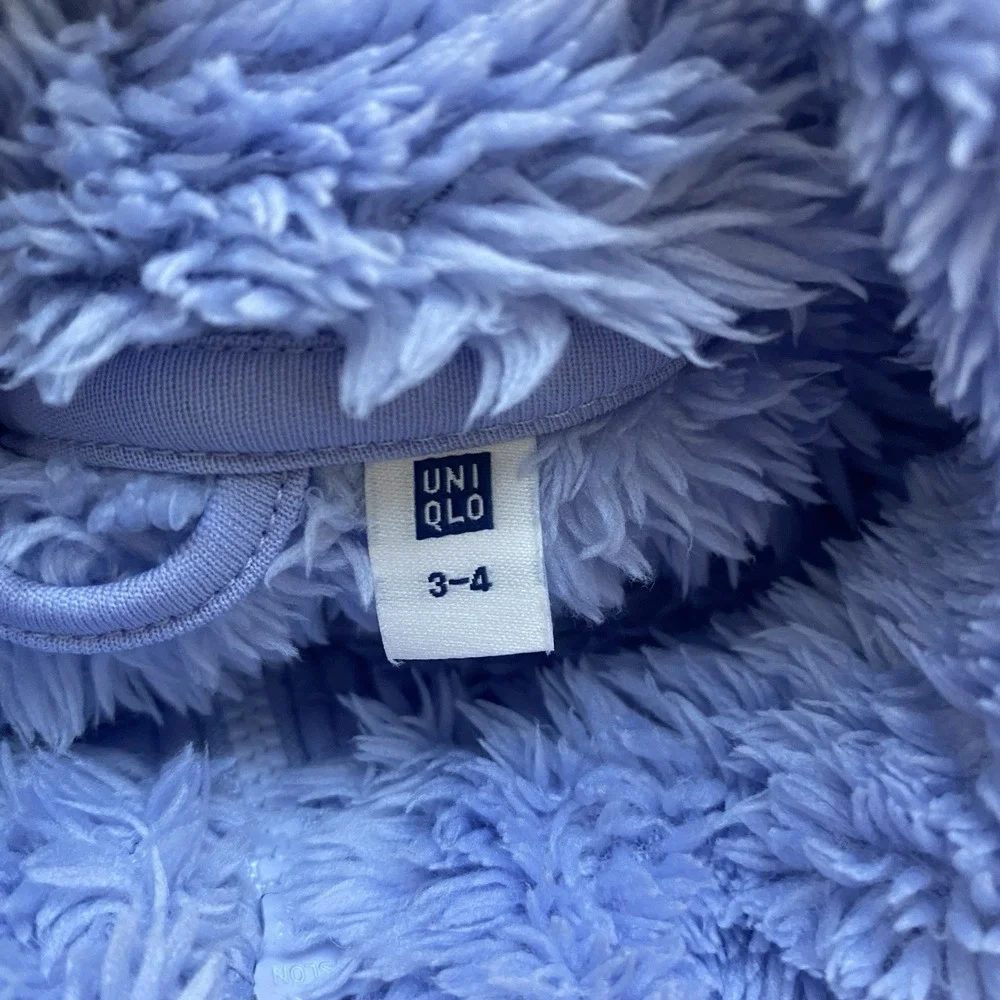 Uniqlo Kids Fluffy Yarn‎ Fleece Full-Zip Jacket Warm Size 3-4 Years 1435